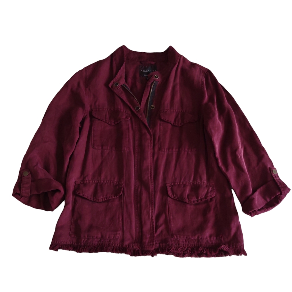 Sanctuary Tencel Linen Blend Jacket Womens Small Red